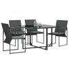 vidaXL Garden Chairs 4 pcs Black and anthracite 50.5 x 59 x 81.5 cm