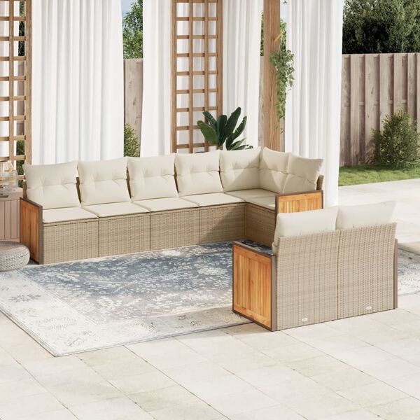 vidaXL Garden Sofa Set Beige