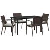 vidaXL Garden Dining Set 5 pcs Brown and Black PE Rattan