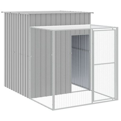 vidaXL Chicken Cage with Run Light Gray 65"x500.4"x71.3" Galvanized Steel