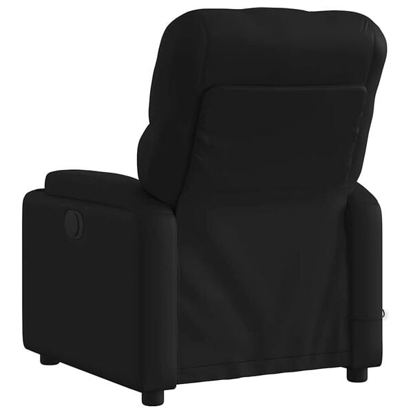 vidaXL Massage Recliner Chair Black Faux leather, metal, plywood Standard