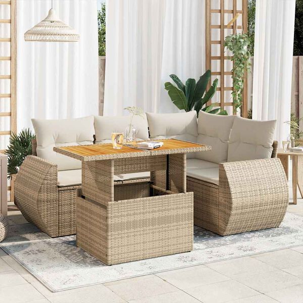 vidaXL Garden Sofa Set Beige