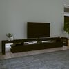 vidaXL TV Cabinet Black Engineered Wood Large Lights TV Cabinet