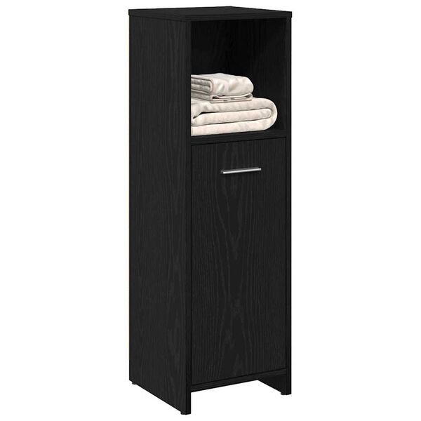 vidaXL Bathroom Cabinet Black Oak 30x30x95 cm Engineered Wood