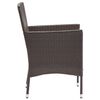 vidaXL Garden Dining Chair Set of 2 Brown Poly rattan, Powder-Coated Steel