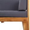 vidaXL Corner Sofa Dark Grey, Natural Wood