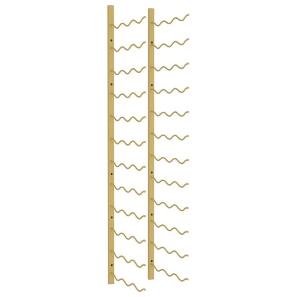 vidaXL Wall Mounted Wine Rack for 36 Bottles Gold Iron