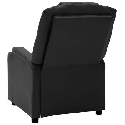 vidaXL Massage Reclining Chair Black Faux Leather
