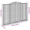 vidaXL Arched Gabion Basket 118.1x11.8x200/220" Galvanised Iron
