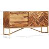 vidaXL Sideboard Brown Solid Acacia wood and brass powder-coated iron