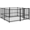 vidaXL Dog Kennel Black Powder-coated steel Large Dog Kennel