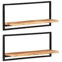vidaXL Wall Shelves 2 pcs 31.5"x9.8"x13.8" Solid Wood Acacia and Steel
