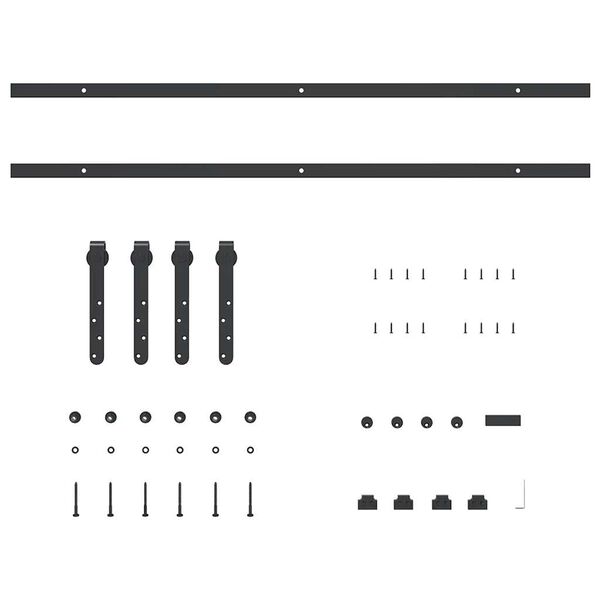 vidaXL Sliding Cabinet Door Kit 78.7 " Carbon Steel