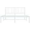 vidaXL Bed Frame White Steel 55.1 x 78.7 in Bed Frame Rectangular