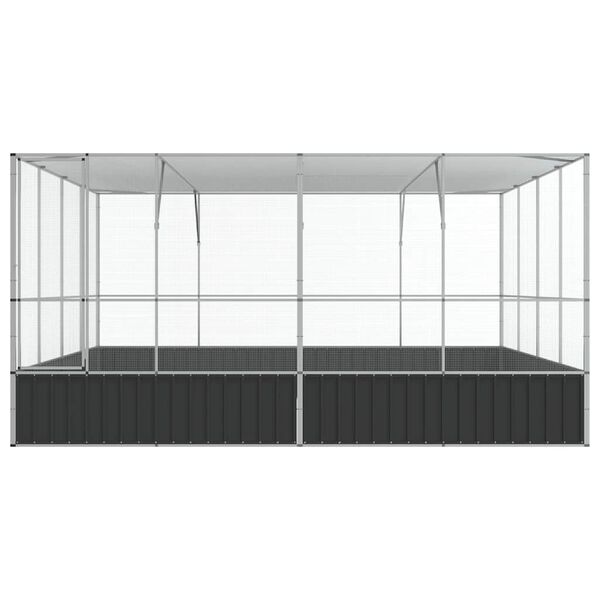 vidaXL Aviary Silver Galvanized steel Large Durable Aviary