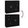 vidaXL Sideboard Black Engineered Wood 35.8 x 11.6 x 29.5 in Sideboard