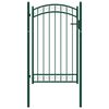 vidaXL Fence Gate with Arched Top Steel 39.4x59.1" Green