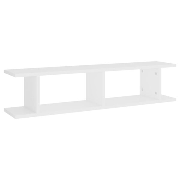 vidaXL Wall Shelf Set of 2 White Engineered wood Medium Wall Shelf