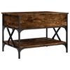 vidaXL Coffee Table Smoked Oak 27.6"x19.7"x19.7" Engineered Wood and Metal