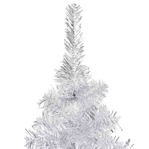 vidaXL Artificial Pre-lit Christmas Tree with Ball Set Silver 94.5" PET