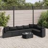 vidaXL Patio Sofa Set Set of 7 Black