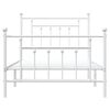 vidaXL Bed Frame White Powder-Coated Steel Single Bed Frame