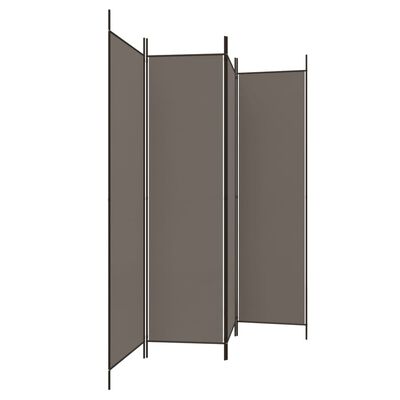 vidaXL 4-Panel Room Divider Anthracite 78.7"x78.7" Fabric