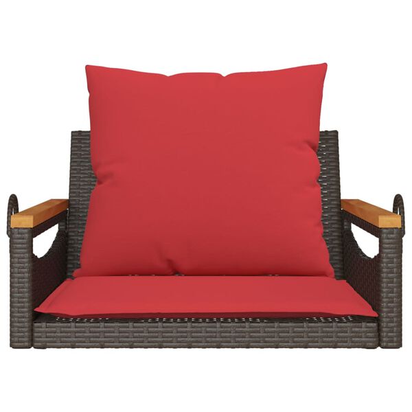 vidaXL Patio Swing Bench Brown PE rattan One Size UV-resistant materials