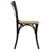 vidaXL Cross Chair Set of 6 Black Solid Mango Wood Medium Durable