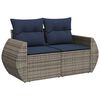 vidaXL 10 Piece Garden Sofa Set with Cushions Grey Poly Rattan