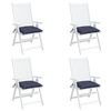 vidaXL Chair Cushion Set of 4 Navy Blue Oxford Fabric (100% Polyester)