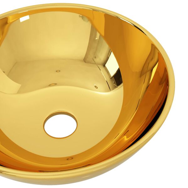 vidaXL Wash Basin 11.0x3.9" Ceramic Gold