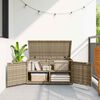 vidaXL Garden Storage Cabinet Beige PE Rattan 41.3 in x 21.7 in x 23.8 in