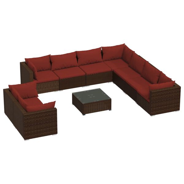 vidaXL Garden Lounge Set Brown PE rattan Large Modular