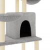 vidaXL Cat Tree Light Grey Engineered wood, Plush, Sisal 70.9 in Tall