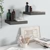 vidaXL Wall Shelf Set of 2 High gloss gray Honeycomb MDF, Metal