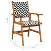 vidaXL Garden Chair Set of 4 Brown and Black/White Pattern