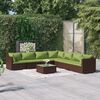 vidaXL Garden Lounge Set Brown, Green