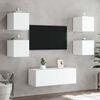 vidaXL TV Wall Cabinet Set of 2 White Engineered wood