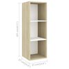 vidaXL TV Cabinet Set White and Sonoma Oak Engineered Wood Large
