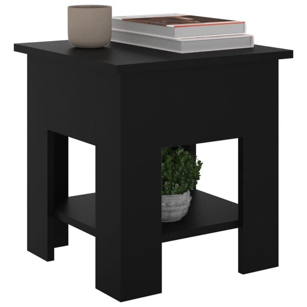 vidaXL Coffee Table Black Engineered Wood Small Coffee Table Square