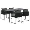 vidaXL Garden Dining Set Black PE rattan Medium Garden Dining Set