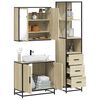 vidaXL Bathroom Furniture Set Sonoma oak Engineered wood, metal Medium