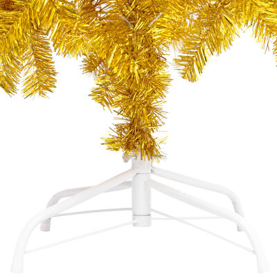 vidaXL Artificial Christmas Tree with LEDs&Ball Set Gold 70.9" PET