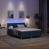 vidaXL LED Box Spring Bed with Mattress Blue 62.99 x 78.74 in Fabric