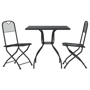 vidaXL Garden Dining Set Anthracite Expanded metal mesh Compact Foldable