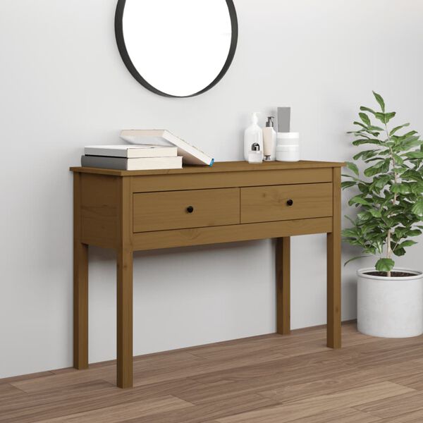 vidaXL Console Table Honey Brown Solid pine wood Medium Console Table