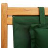 vidaXL Beach Chair Green Solid eucalyptus wood & fabric (100% polyester)