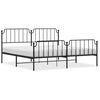 vidaXL Bed Frame Black Powder-Coated Steel Full Bed Frame Rectangular