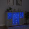 vidaXL Sideboards with LED Lights 3 pcs Gray Sonoma Engineered Wood
